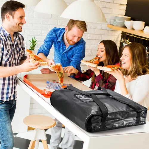 Miniatura 7 de DEAYOU Bolsa para pizza, bolsa aislada para pizza y entrega de alimentos, bolsa térmica profesional para pizza, portadores de pizza caliente
