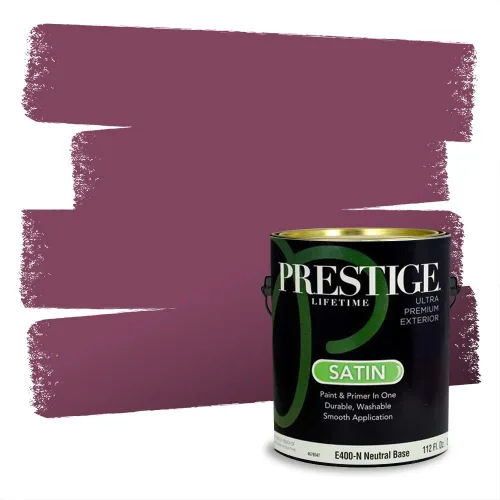 Miniatura 289 de Prestige Paints Pintura exterior e imprimación en uno, 1 galón, plano, coincidencia comparable de Valspar* Amber Rose*