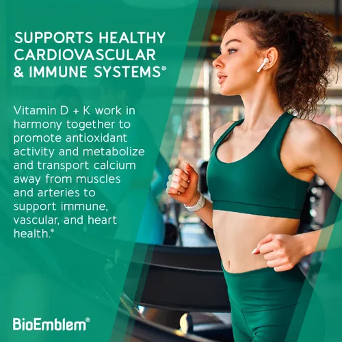 Miniatura 8 de BioEmblem Cápsulas de vitamina D3 K2 (5000IU y 200 mcg) – MK7 y MK4 patentadas para apoyo complejo 3 en 1 – Suplemento vegetariano de vitamina D K2
