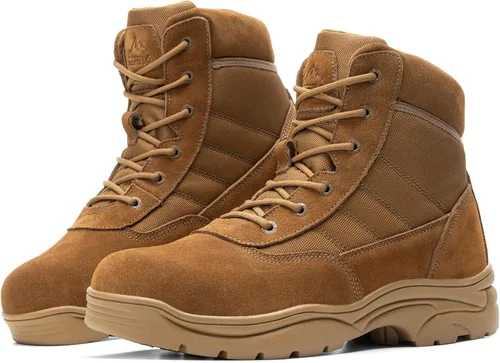 Miniatura 8 de NORTIV 8 Botas de trabajo tácticas impermeables para hombre, de cuero, para senderismo, militares, 6 pulgadas, botas de combate para motocicleta