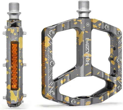 Miniatura 8 de MZYRH Pedales de bicicleta de montaña, pedales MTB, 9/16 pulgadas, antideslizantes, ligeros, de aleación de aluminio, pedales de bicicleta
