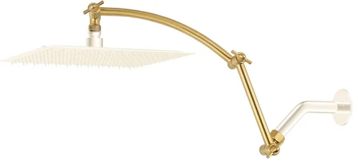 Miniatura 18 de Hibbent Brazo de Extensión para Cabezal de Ducha Totalmente Metálico de 10'', Latón Sólido Flexible Ajustable en Altura y Ángulo, Extensor de Brazo