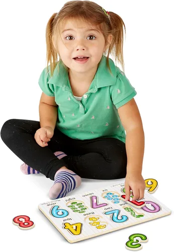 Miniatura 9 de Melissa & Doug, rompecabezas de madera con números (10 piezas)