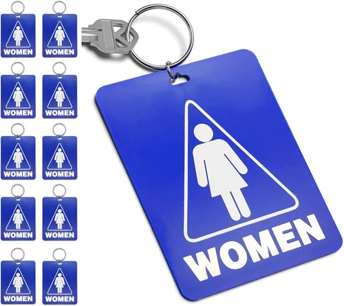 Miniatura 8 de Lucky Line - Etiqueta para llave de baño para hombre, plástico con llavero dividido para restaurante, oficina, gasolinera, 1 paquete (53101) grande