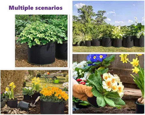 Miniatura 6 de Niurui Paquete de 5 bolsas de cultivo de 5 galones, 10.58 oz de tela no tejida gruesa para plantas con asas, para entrenamiento de plantas de bajo