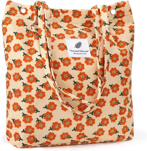 Miniatura 9 de Ndeno Bolsas de mano para mujer, bolsa de hombro de pana con bolsillo interior para trabajo, playa, almuerzo, viajes, compras, bolsos