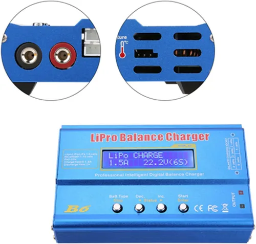 Miniatura 7 de Fafeicy B6 80W Digital LCD RC Balance Charger Discharger for LiPo NiMH Battery (Without Plug)