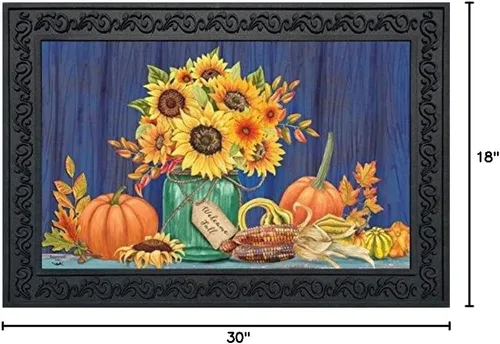Miniatura 2 de Briarwood Lane Felpudo floral con tarro de masón de otoño