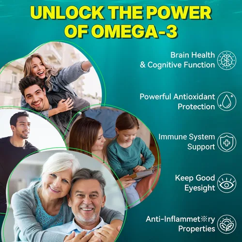 Miniatura 5 de Gomitas veganas Omega-3 para adultos, aceite de pescado alternativo al aceite de algas, DHA a base de plantas de 460 mg y EPA 230 mg más