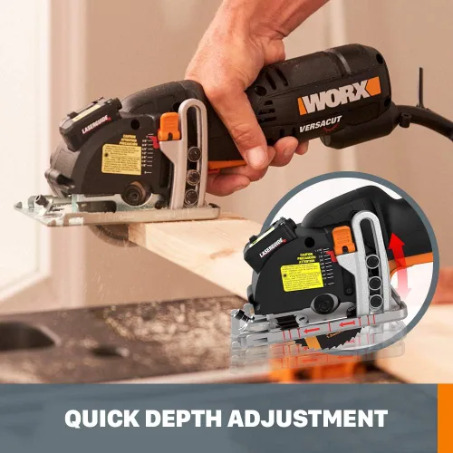 Miniatura 3 de Worx WX420L 3 Amp Versacut Sierra circular compacta eléctrica de 3-3/8 pulgadas con tecnología de guía láser