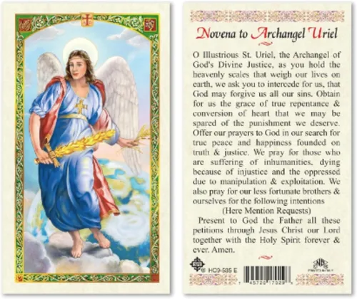 Miniatura 5 de Tarjetas de oración católicas laminadas de siete arcángeles para intervención y orientación, Michael Gabriel Raphael Uriel Barachiel Jhudiel