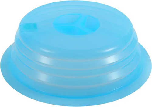 Miniatura 5 de Kichwit, cubierta de plato para microondas de silicona plegable, apta para lavavajillas y sin BPA, azul, 10.2