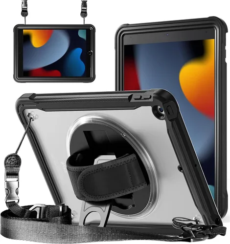 Miniatura 14 de ZenRich Funda a prueba de golpes para iPad de 9ª/8ª/7ª generación de 10.2 pulgadas 2021/2020/2019, Funda resistente de servicio pesado con soporte