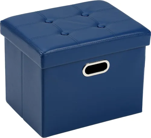 Miniatura 14 de COSYLAND - Reposapiés u otomano con almacenamiento plegable de piel, con agujero para agarrar, para habitación, tamaño pequeño, rectangular, 17 x 15