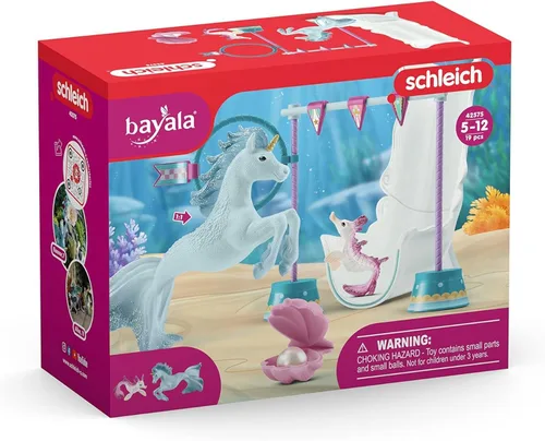 Miniatura 8 de Schleich bayala, regalos de unicornio para niñas y niños, juego de 18 piezas de torneo submarino mágico con juguetes de animales de sirena, a partir