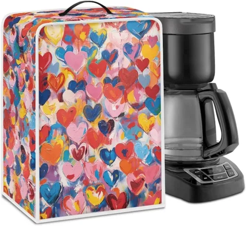Miniatura 67 de Funda para cafetera, poliéster, azul, se adapta a la mayoría de máquinas de café estándar, protector resistente al polvo, huellas dactilares