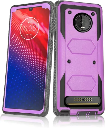 Miniatura 7 de Asuwish Funda de teléfono para Moto Z4/Moto Z 4 Play/MotoZ4 Force Cover híbrida a prueba de golpes dura a prueba de caídas de cuerpo completo