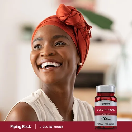 Miniatura 6 de Piping Rock Suplemento de glutatión L 100 mg 100 cápsulas Forma reducida Sin OMG, sin gluten