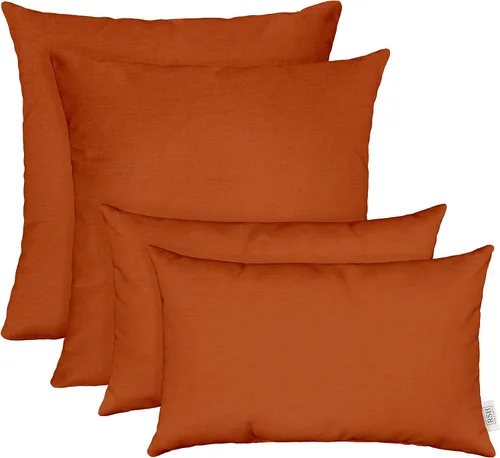 Miniatura 9 de RSH DECOR: Sunbrella Juego de 4 almohadas lumbares y cuadradas 20 x 12 pulgadas y 17 x 17 pulgadas Tela resistente al agua y a la decoloración