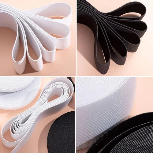 Miniatura 4 de XKDOUS Banda elástica para costura, bandas elásticas de punto negro de 3 pulgadas y 6 yardas para coser cintura y pantalones de cintura, alta