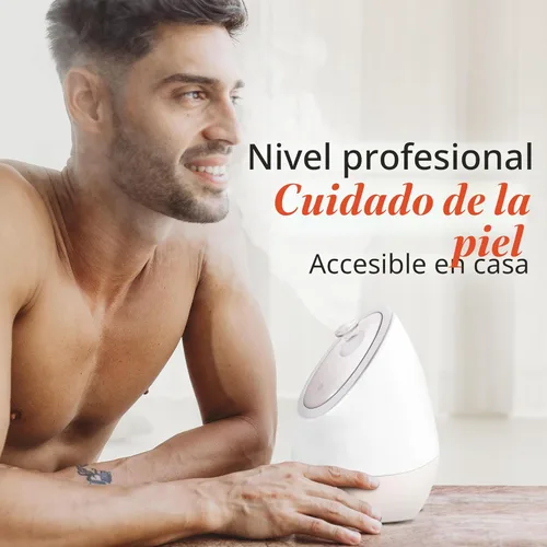 Miniatura 7 de Vanity Planet Aira - Vaporizador facial iónico (beige) – Limpiador de poros que desintoxica, limpia e hidrata – Boquilla ajustable, tanque de agua