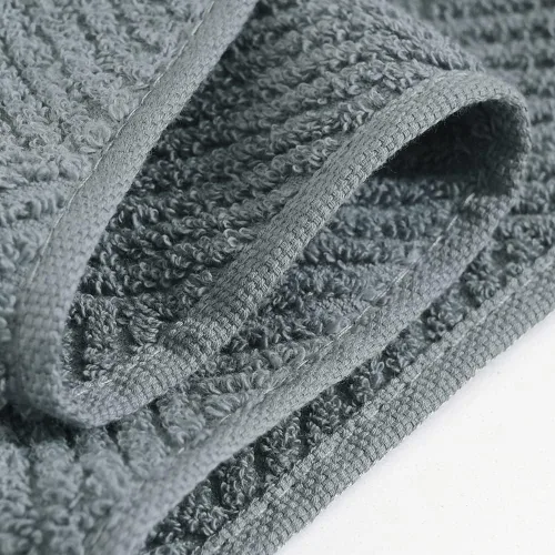Miniatura 9 de sense gnosis Toalla de mano a rayas de espiga gris de primera calidad, 100% algodón, ultra suave, altamente absorbente, juego de 2 toallas de mano