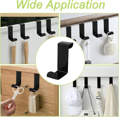 Miniatura 7 de Over Cabinet Door Hooks, 8Pcs Plastic Over Door Single Hooks Multi-Purpose Over The Cupboard Drawer Hooks Space-Saving Hanger Extender Clips Hooks