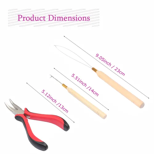Miniatura 2 de Micro Links - Kit de herramientas de extensiones de cabello, alicates, ganchos para tirar, dispositivo de cuentas para cabello con micro anillo