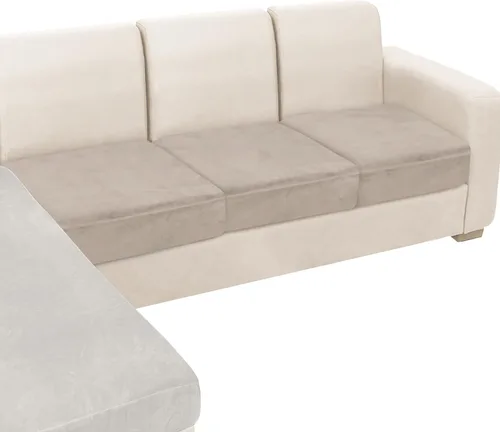 NAISI Fundas de cojín para sofá de 3 piezas de terciopelo elástico, fundas suaves para asientos de sofá o respaldos, fundas individuales suaves para