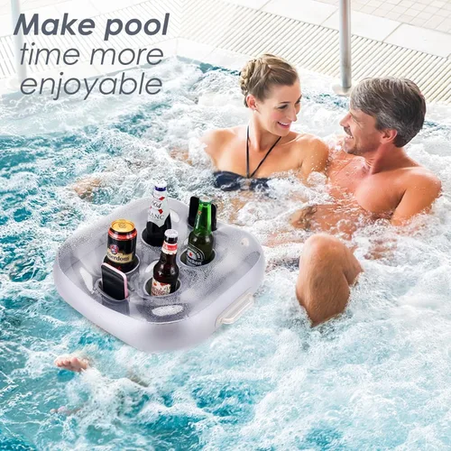 Miniatura 6 de Soporte para bebidas, flotador de bebida para fiesta en la playa, accesorios para piscina y bañera de hidromasaje con gran capacidad multiusos