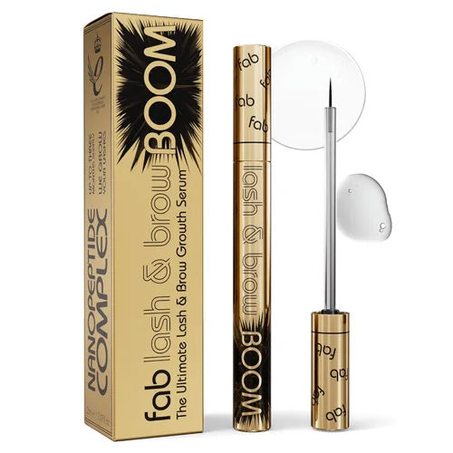 Fab Lash and Brow Boom – El mejor suero de crecimiento de pestañas y cejas – Suero de pestañas para pestañas y cejas más gruesas, más largas y