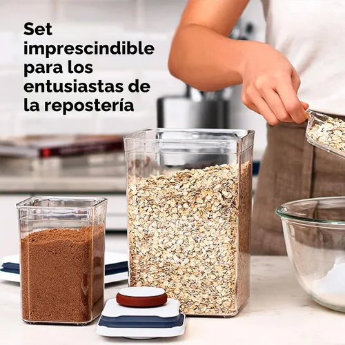 Miniatura 3 de OXO Good Grips Juego de 8 Recipientes de Almacenamiento POP para Elementos Esenciales de Repostería