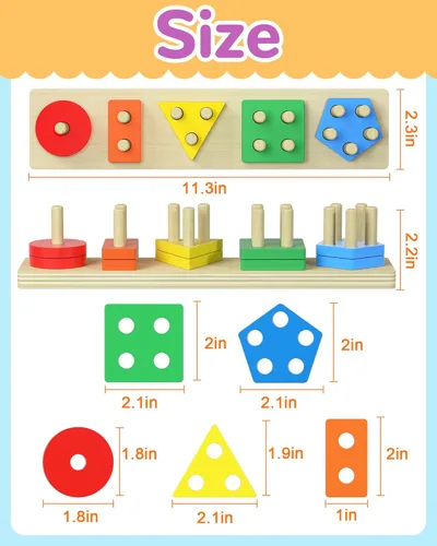 Miniatura 6 de Juguetes Montessori para niños y niñas de 1, 2, 3 años, juguetes para edades de 2 a 4 años, regalos de cumpleaños de 1 a 2 años, rellenos