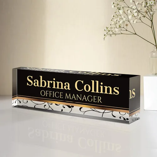 Miniatura 30 de Placa de nombre personalizada para escritorio, placa de nombre de escritorio personalizada, regalos de agradecimiento a los empleados, accesorios