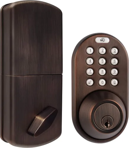 MiLocks - Cerradura electrónica para puerta de entrada sin llave, DF-02OB Oil Rubbed Bronze