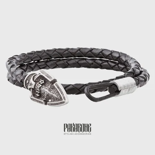 Miniatura 3 de Pulsera de cuero vikingo con pulsera de gungnir de Odín con símbolo mágico Valknut regalo para hombres y mujeres, brazalete nórdico para él y ella