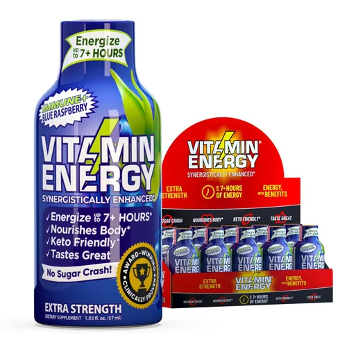 Miniatura 58 de Vitamin Energy Immune+ Extra Strength Energy Shot Army Orange 10 unidades, 260 mg de cafeína natural, vitaminas B, citicolina, té verde, apoyo