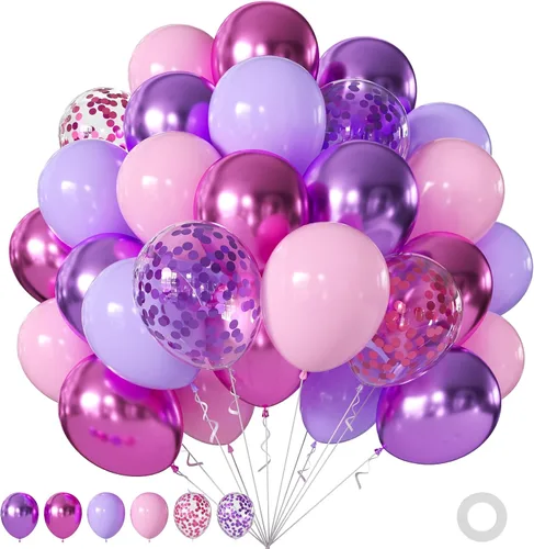 Miniatura 13 de Globos rojos y negros, 60 globos de oro rojo y negro de 12 pulgadas con globos de confeti dorado para graduación, Año Nuevo, películas de casino