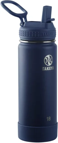 Miniatura 8 de Takeya Actives - Botella de agua de 24 onzas con tapa con popote, aislamiento de acero inoxidable de doble pared, apta para lavavajillas y sin BPA