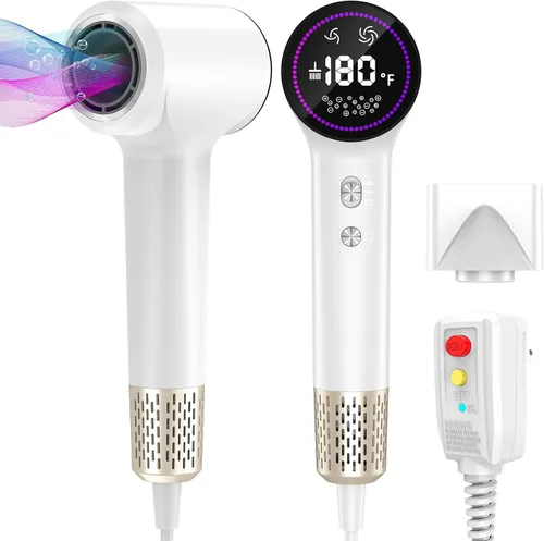 Miniatura 8 de Secador de Cabello, Secadores de Cabello Iónicos para Mujeres/Hombres, 110,000 RPM Pantalla HD Profesional Secador de Soplado de Alta Velocidad