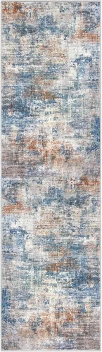 Miniatura 51 de IOHOUZE Alfombra abstracta lavable de 3 x 12 pies para pasillos, antideslizante para cocina, camino de entrada de lana sintética para interiores