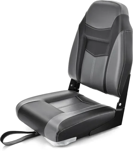 Miniatura 19 de Goplus Asientos para barco con respaldo bajo/alto, asiento plegable para barco con tornillos de acero inoxidable y bisagras de aluminio, acolchado