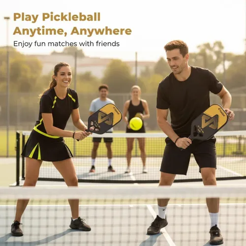 Miniatura 5 de Padelland - Juego de palas de pickleball con 2 paletas, 4 bolas para exteriores y bolsa de transporte, equipo completo de pickleball para juego