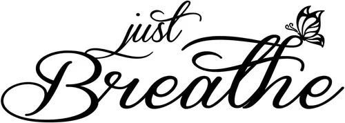 Just Breathe - Calcomanía de vinilo con citas inspiradoras para pared, letras positivas, refranes, decoración de sala de estar