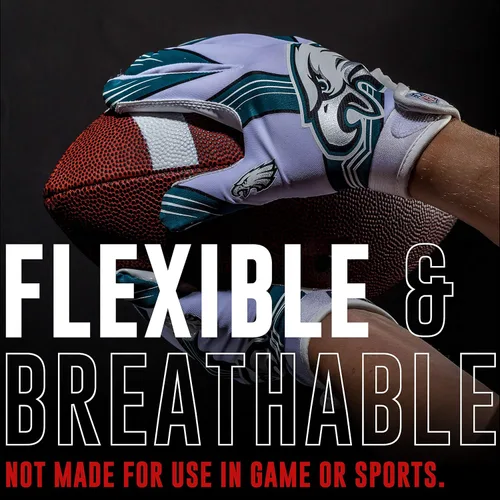 Miniatura 3 de Franklin Sports - Guantes de receptor de fútbol americano juvenil de la NFL, par de guantes de fútbol para niños con logotipos de equipos de la NFL