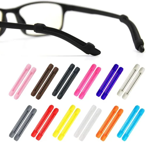 Retenedor de lentes con punta de patilla para niños y adultos, soporte antideslizante de silicona para lentes con gancho para las orejas, 12 pares