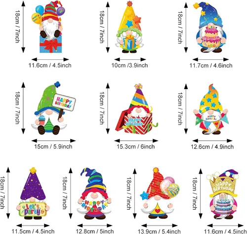 Miniatura 2 de Nezyo 30 decoraciones de gnomos para fiesta de cumpleaños, decoración de remolinos de feliz cumpleaños, espirales colgantes, serpentinas de techo