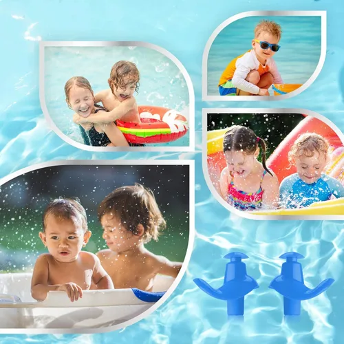 Miniatura 6 de Hearprotek 2 pares de tapones para los oídos de natación para niños, tapones para los oídos de agua suaves y reutilizables para niños para nadar