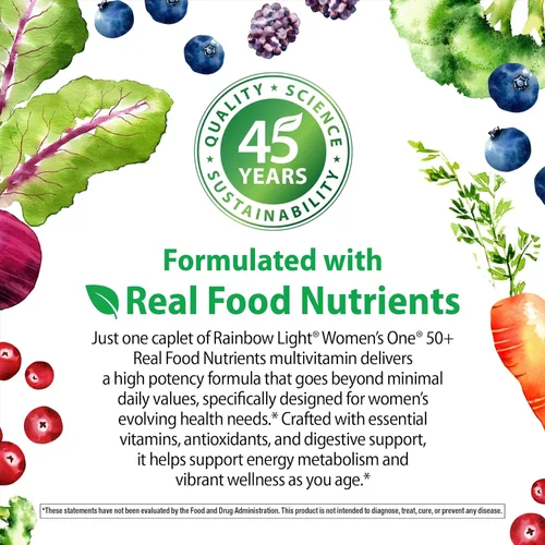 Miniatura 6 de Rainbow Light Multivitamínico para Mujeres 50+, Vitamina C, D y Zinc, Probióticos, Women's One 50+ Multivitamínico Proporciona Apoyo Inmunológico