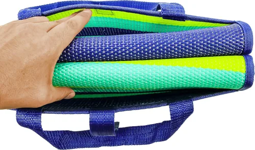 Miniatura 7 de Camco Práctico tapete con correa, perfecto para picnics, playas, caravanas y excursiones, azul/verde, 60 x 78 pulgadas (42806)